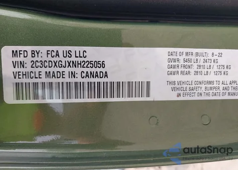 2022 Dodge Charger Scat Pack from USA, damaged, VIN 2C3CDXGJXNH225056